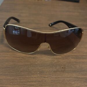 Versace Gold and Brown Sunglasses